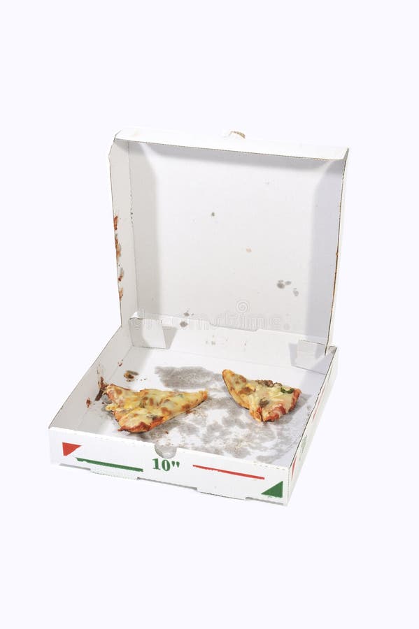 Open Pizza Box With two slices