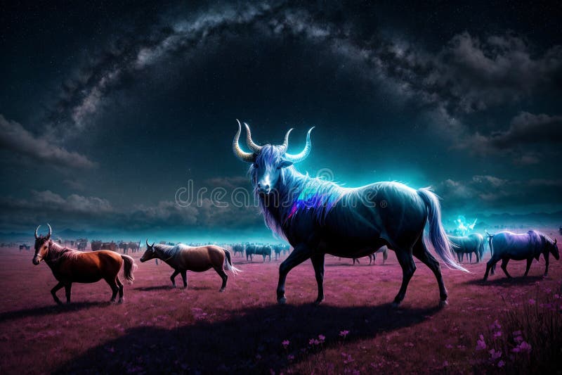 The open plains of Gemterra are graced by herds of Crystalhorns, creatures with translucent horns that refract light in dazzling displays. made with generative ai. The open plains of Gemterra are graced by herds of Crystalhorns, creatures with translucent horns that refract light in dazzling displays. made with generative ai