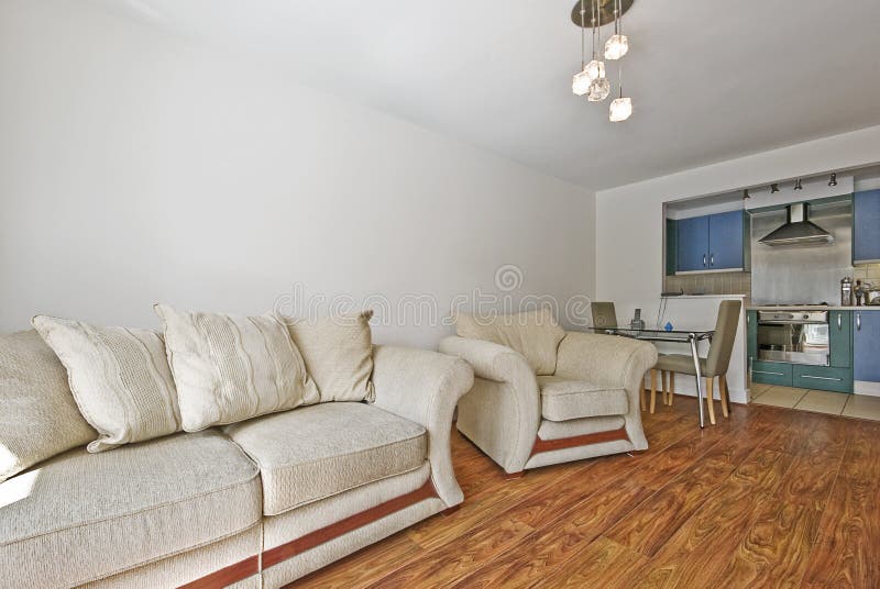 Massive Living Room with Chunky White Sofas Stock Photo Image of