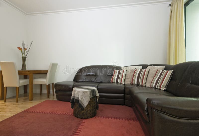 Massive Living Room with Chunky White Sofas Stock Photo Image of