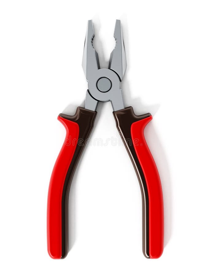 Open pliers isolated on white background. 3D illustration royalty free illustration Open pliers isolated on white background. 3D illustration royalty free illustration