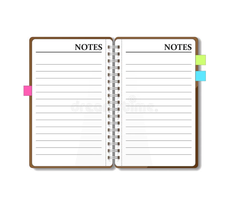 Open Pocket Diary, Notebook, Notepad, Organizer, Planner, Journal