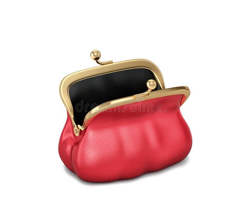 Open Red Leather Purse, Female Bag. Clipping Path Included Stock ...