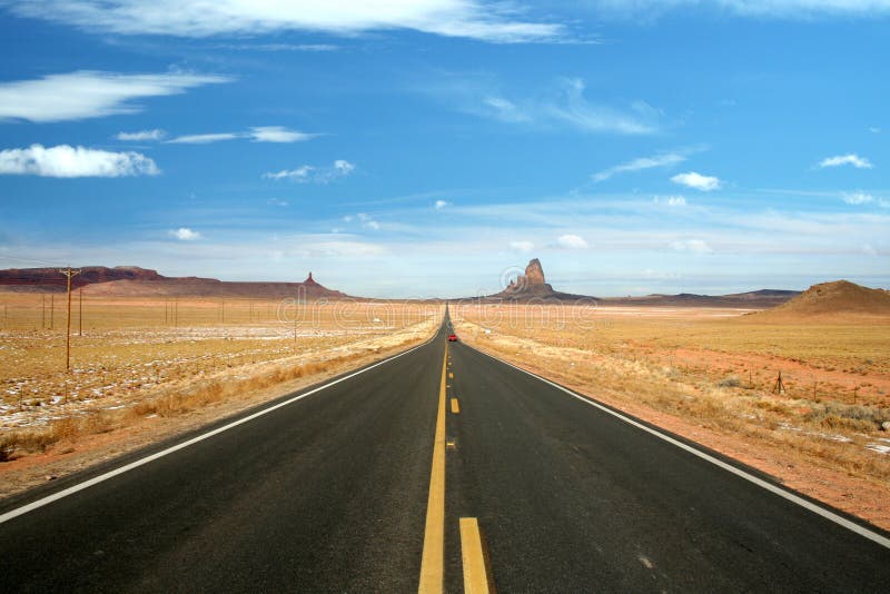 Open road to Monument Valley, Arizona