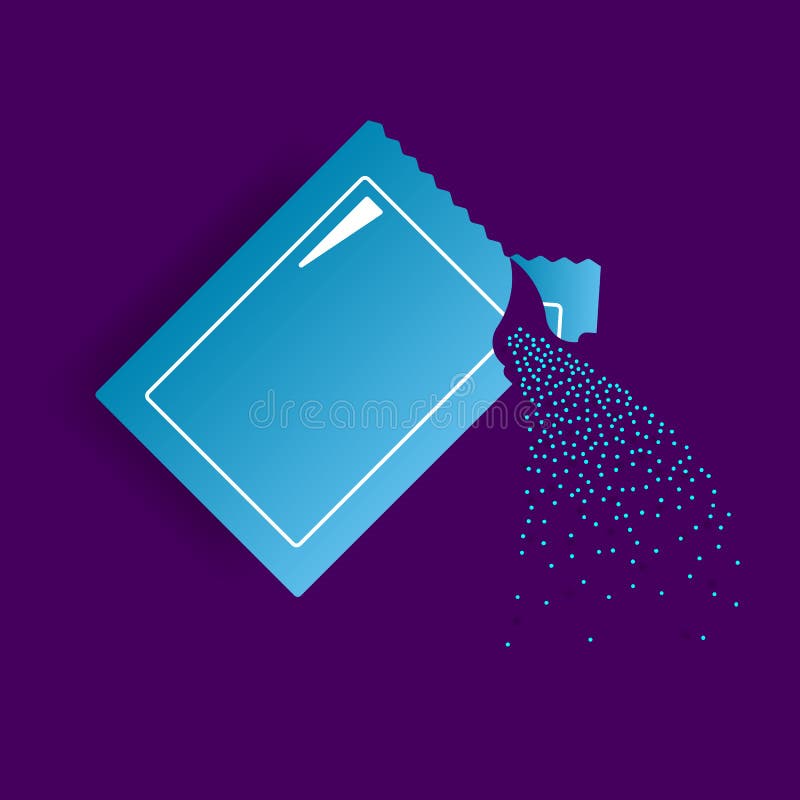An Open Sachet from Which the Medicine is Poured Stock Vector
