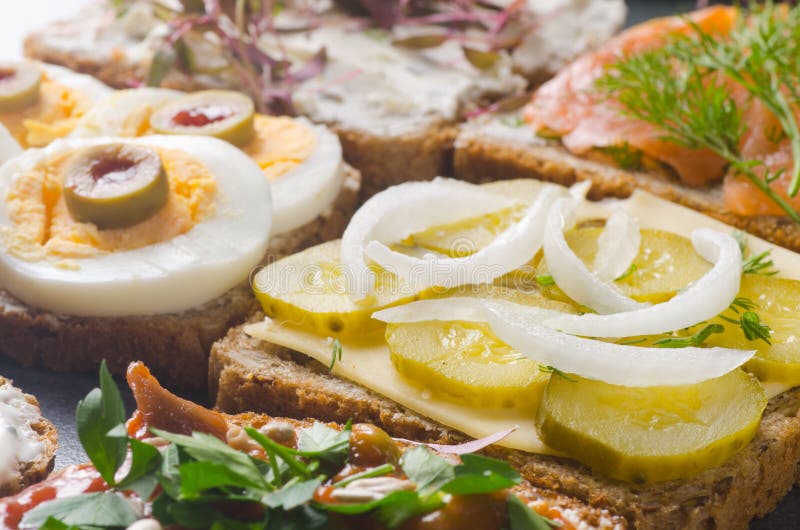 Open sandwiches royalty free stock image