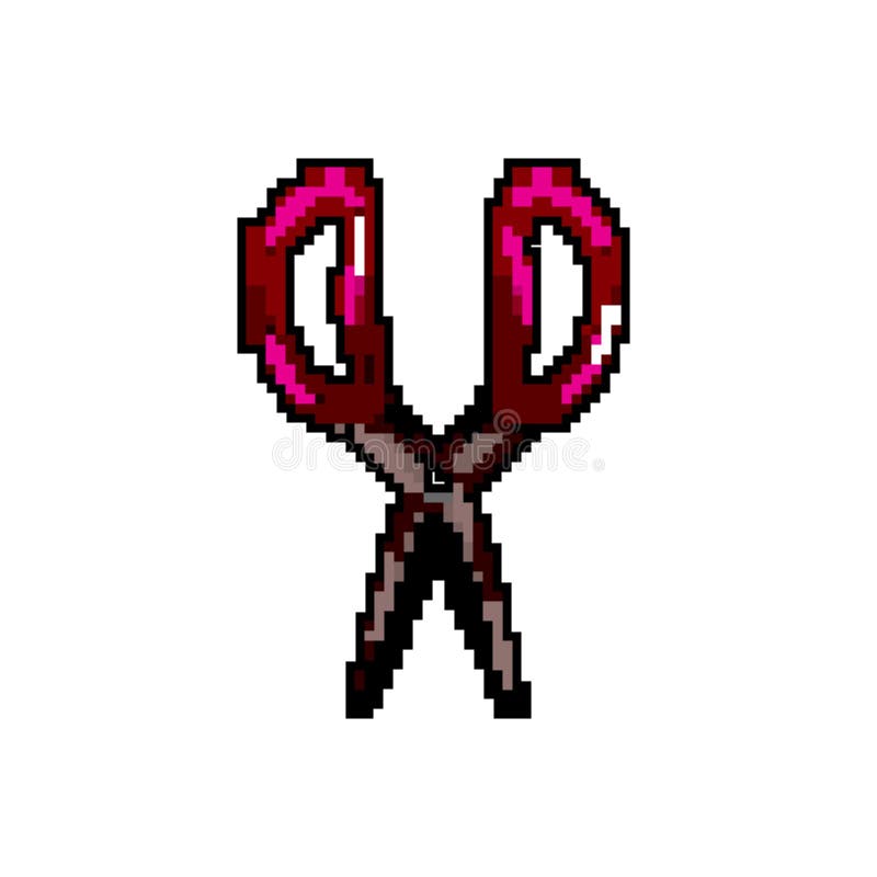 Open Scissor Cut Game Pixel Art Vector Illustration Stock Vector