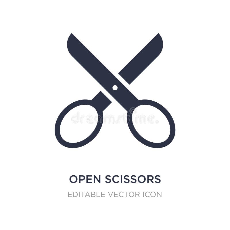 open scissors icon on white background. Simple element illustration from Tools and utensils concept