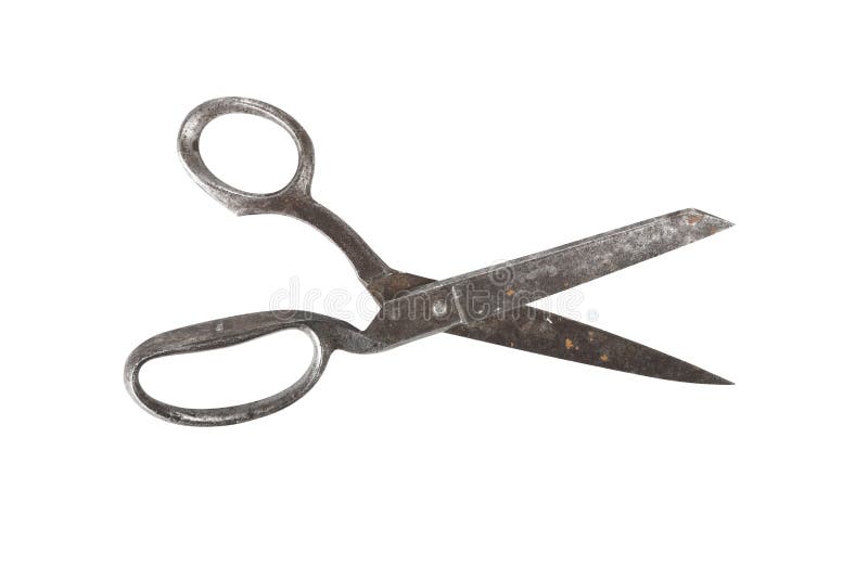 Open scissors isolated on white with clipping path royalty free stock photos