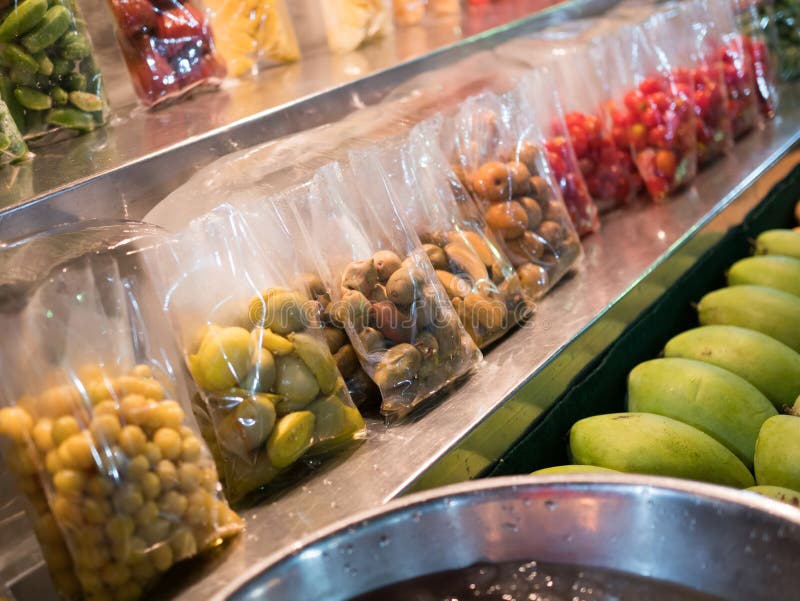 Open shop selling fresh fruits