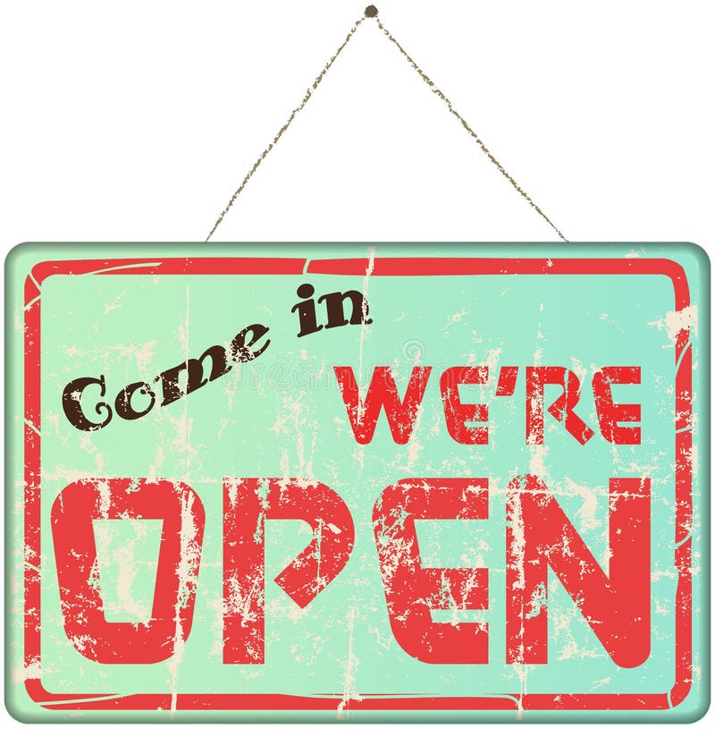 Open shop sign stock illustration