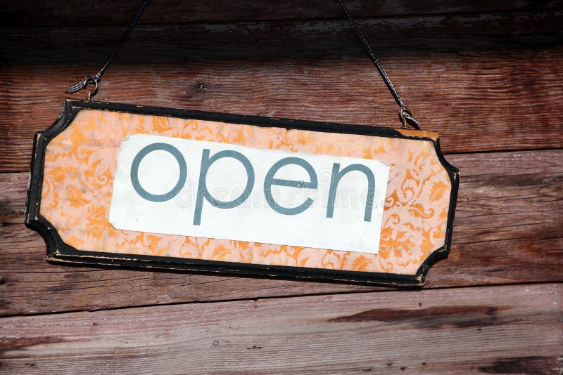 Open sign.