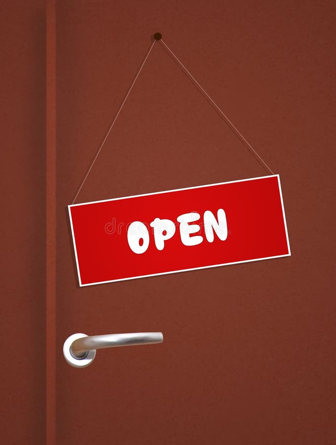 Open sign on door stock illustration. Illustration of icon 67023079