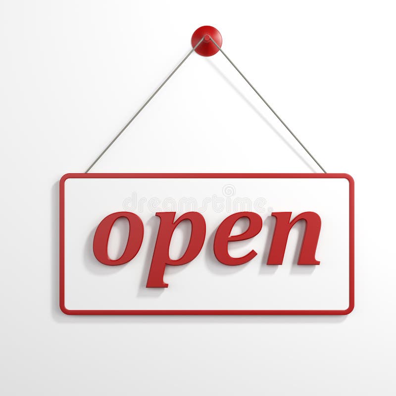 Open sign hanging stock illustration