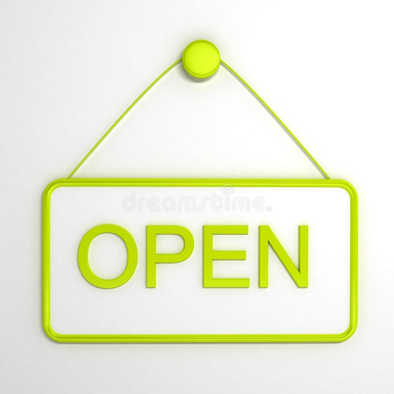 Open sign over white background vector illustration