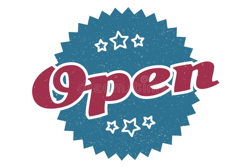 Open sign. open vintage retro label. vector illustration