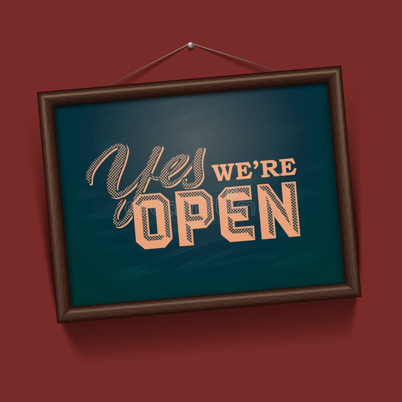 We are Open Sign vector illustration