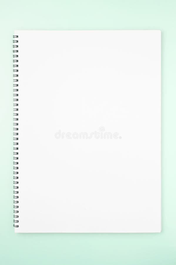 Open Sketchbook On The Green Background Stock Image Image of green