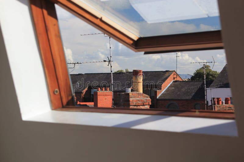 Open skylight or velux window