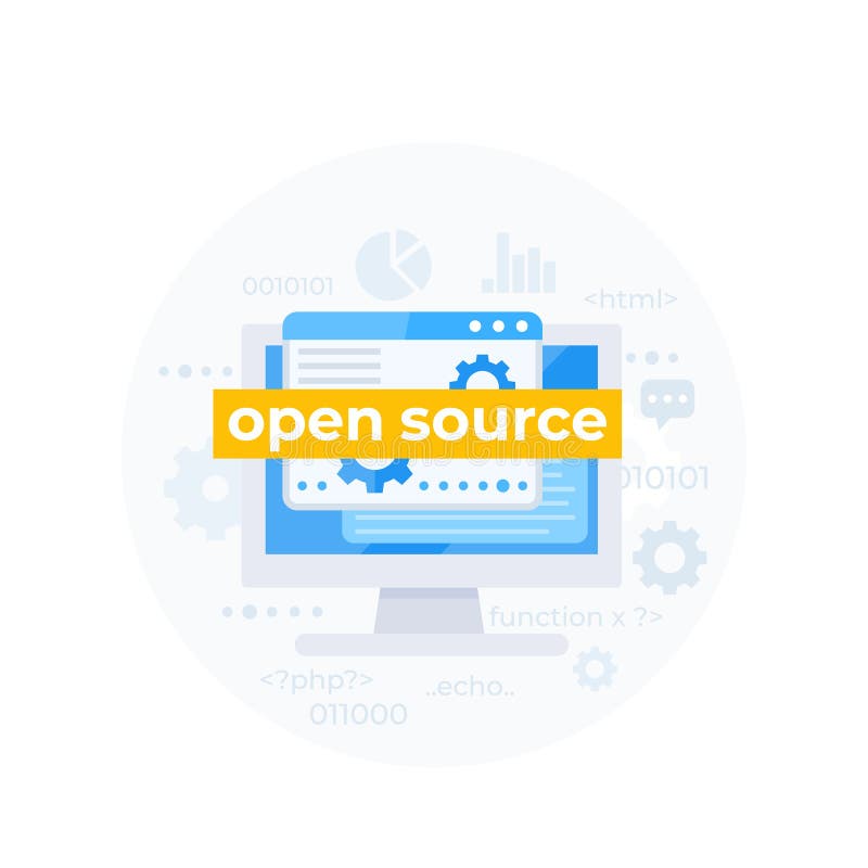 Open Source Code Vector Illustration Stock Vector - Illustration of ...