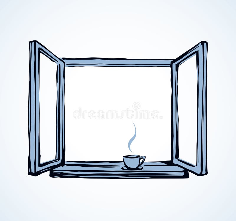 Open Venster Vector tekening royalty-vrije illustratie Open Venster Vector tekening royalty-vrije illustratie