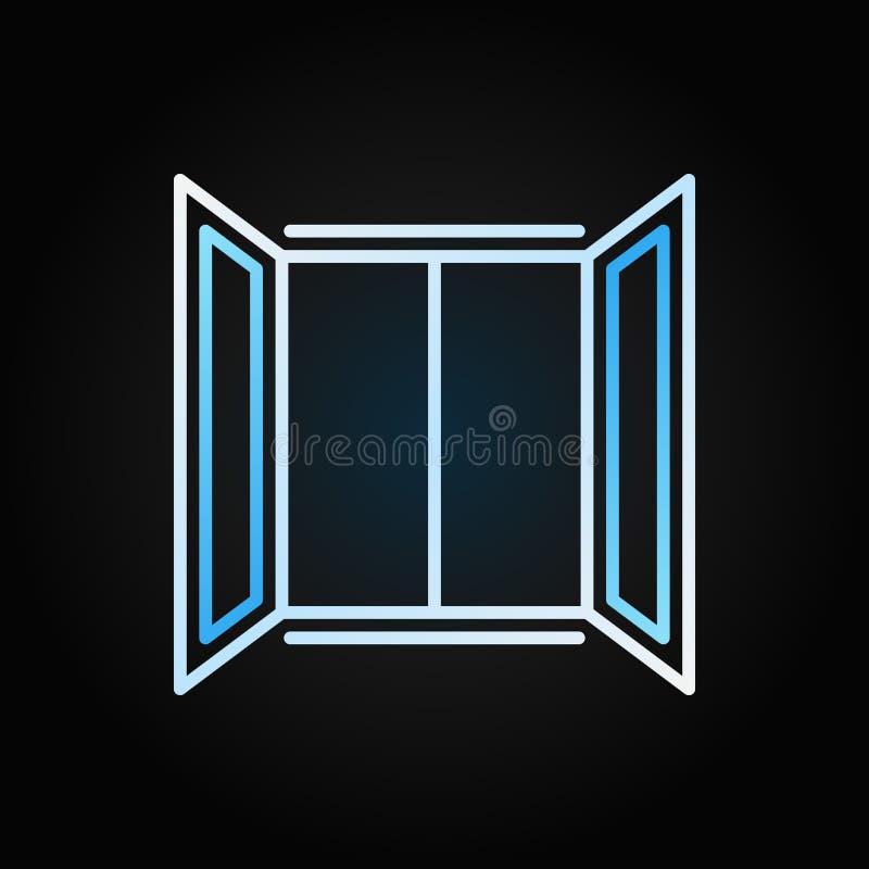 Open Vensteroverzicht gekleurd pictogram op donkere achtergrond vector illustratie Open Vensteroverzicht gekleurd pictogram op donkere achtergrond vector illustratie