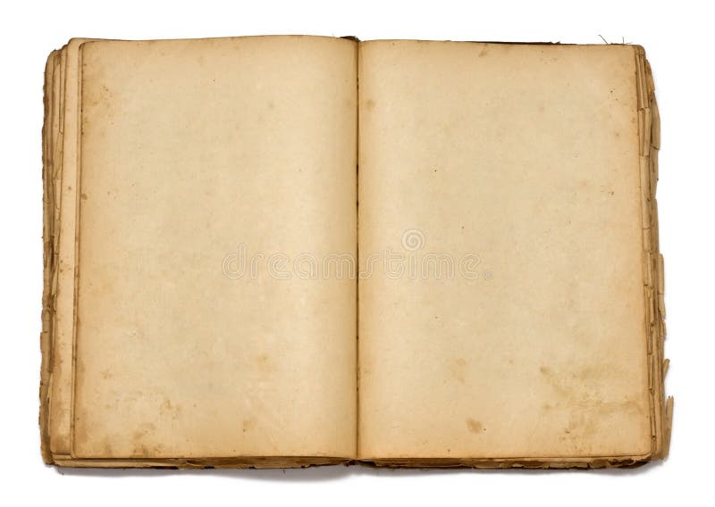Open Vintage Book on White Background Stock Image Image of parchment