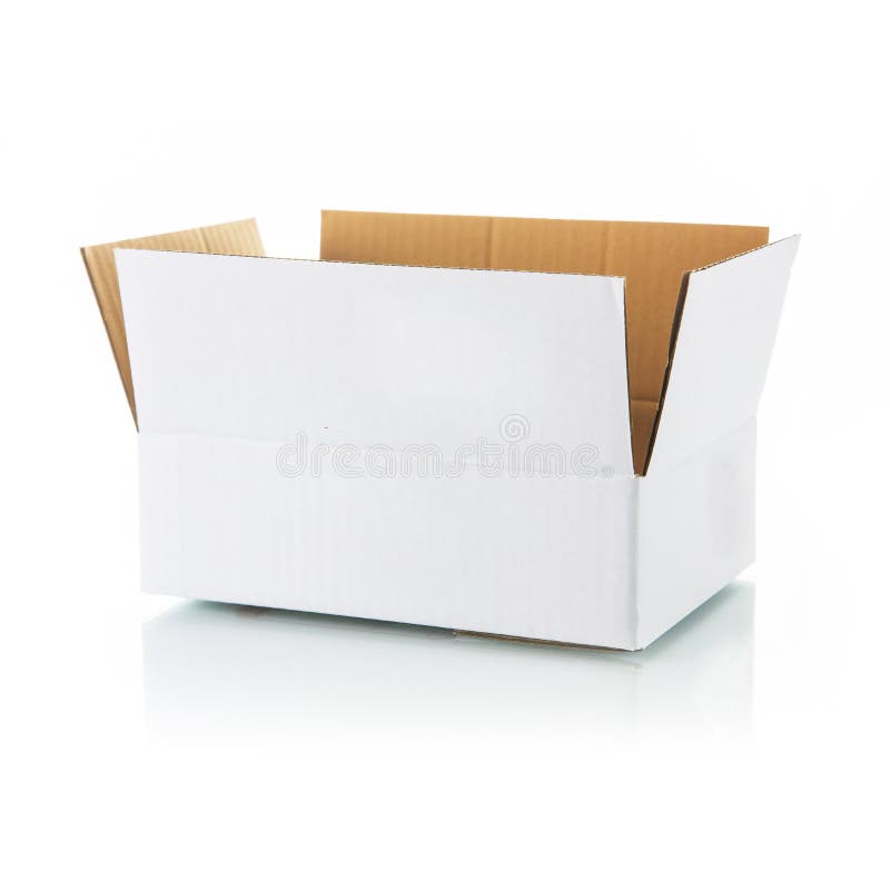 Open white box stock image. Image of distribution, background 35914737