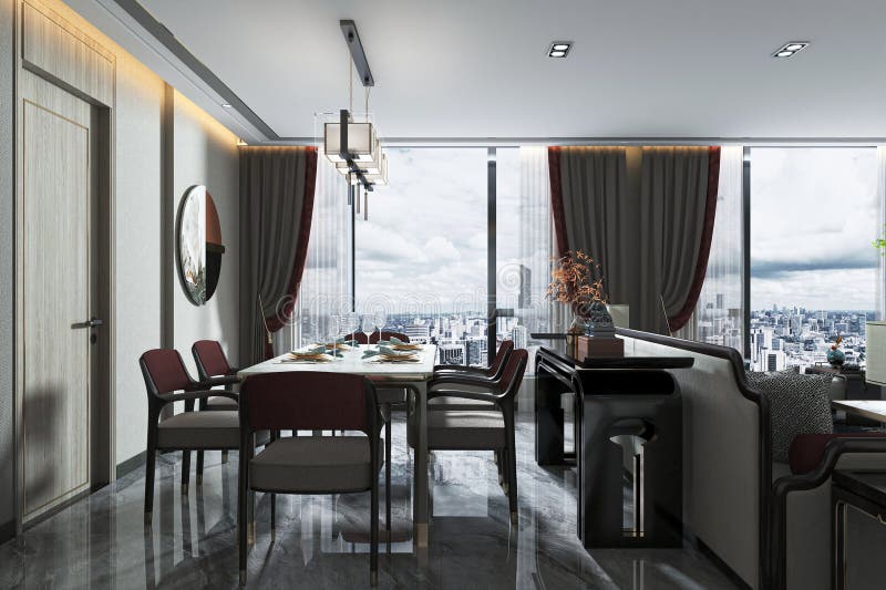 Open window for a home which have daylight and saving energy dining table arrangements vector illustration