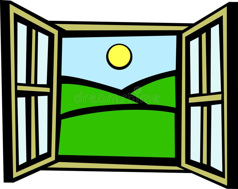Open Window In The Morning Vector Illustration Stock ...
 Open Window At Morning