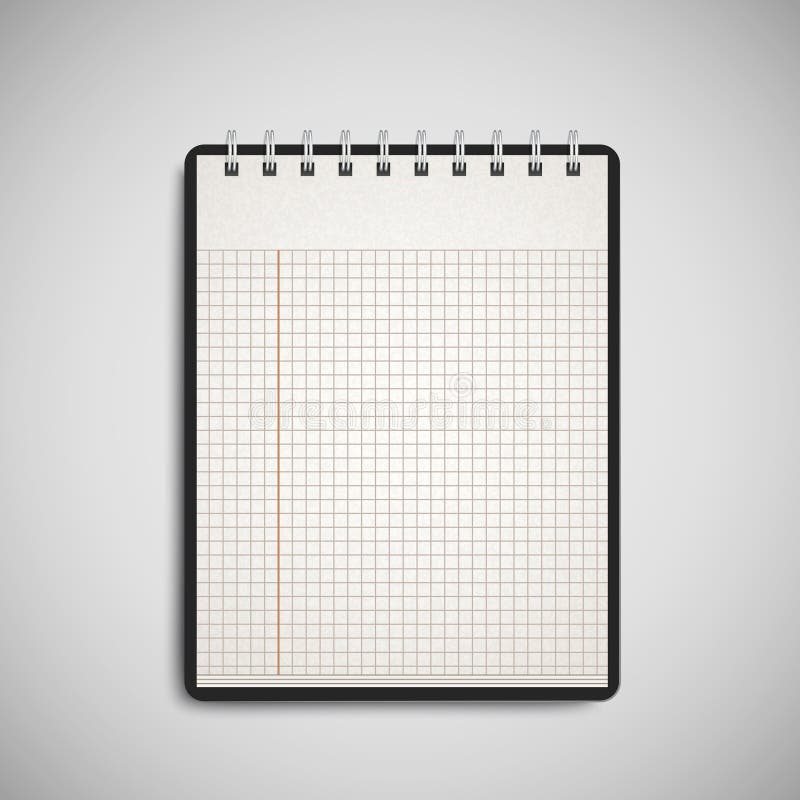 Open überprüfte das Notizbuch, das auf Grau lokalisiert wurde vektor abbildung