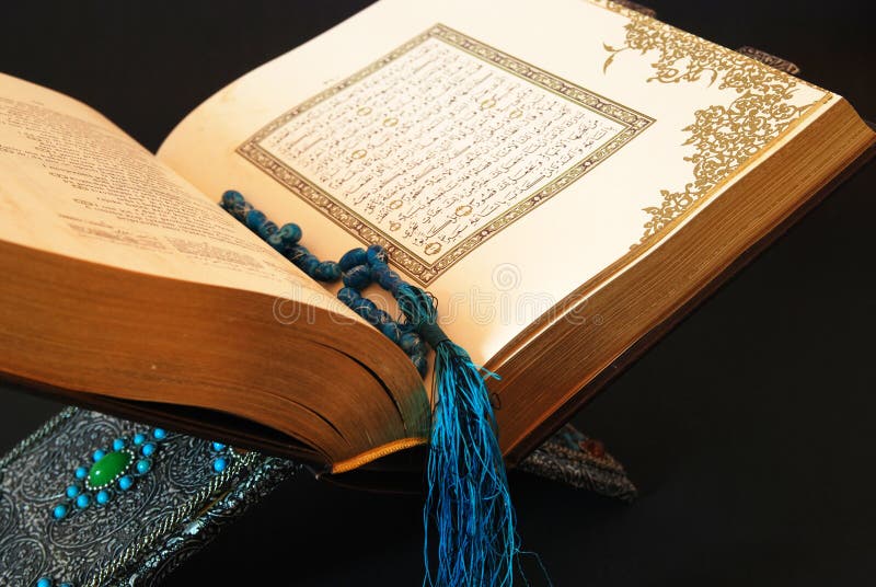 Muslim holly book on a stand and bead. Creed stock images, royalty-free photos and pictures