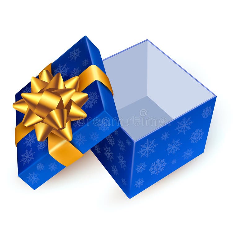 Opened blue gift box vector illustration