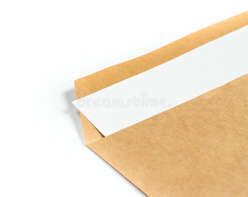 Brown Envelope With Letter Paper Stock Image - Image of post, write