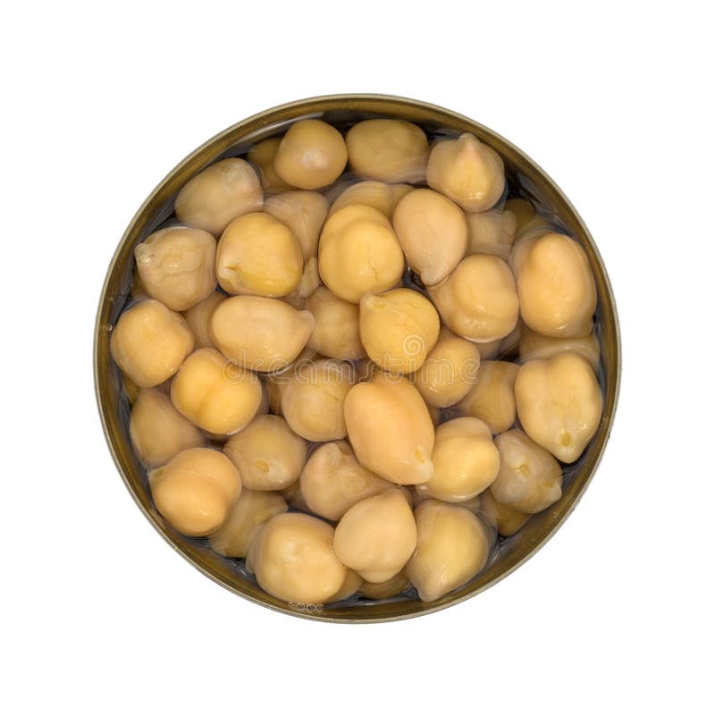 Opened Can of Organic Garbanzo Beans Stock Photo Image of healthy