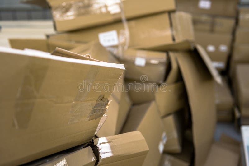 Opened Cardboard Box in a Building Stock Photo Image of parcel, send