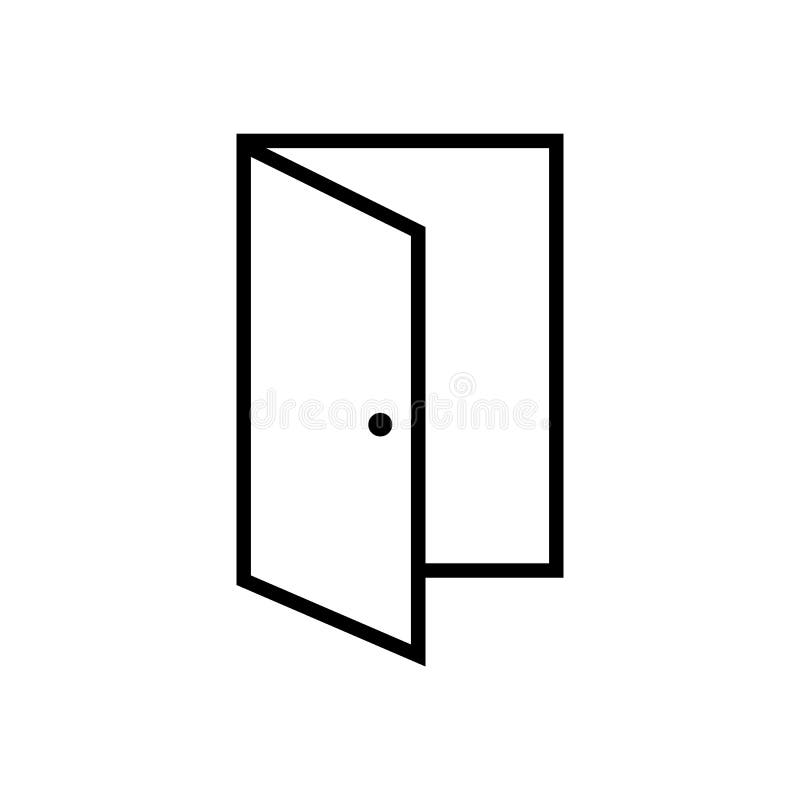 Opened door icon, exit vector illustration. door outline icon vector eps10. opened door icon royalty free illustration