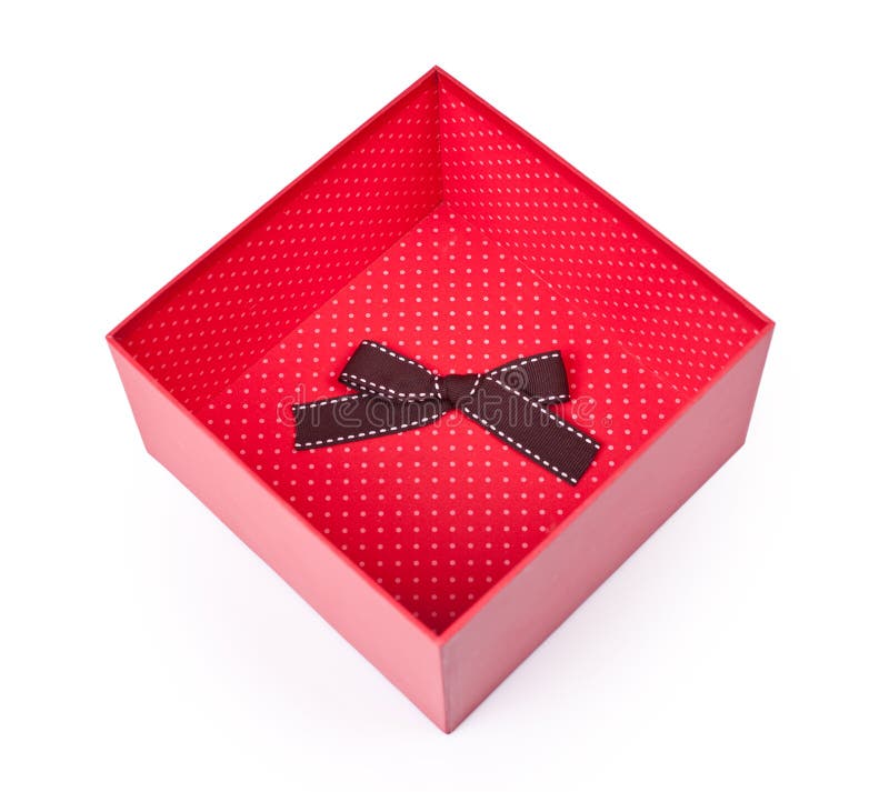 Opened empty red gift box stock photo. Image of event 28961096
