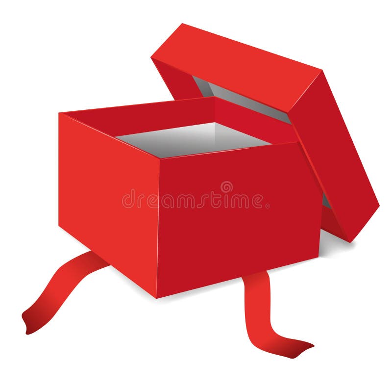 Opened gift box illustration