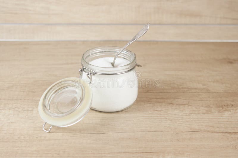Glass Sugar Canister with Wood Lid & Label
