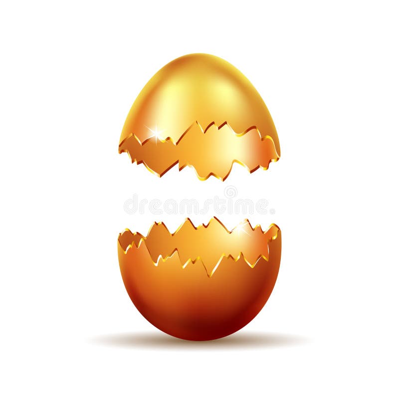 Opened White Egg Broken Shell Vector Illustration Stock Illustrations ...