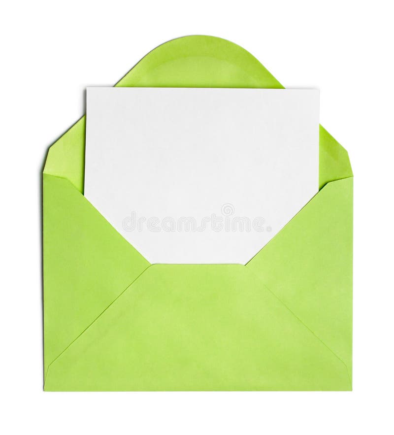 Opened Green Envelope Or Cover Stock Image Image 26237893