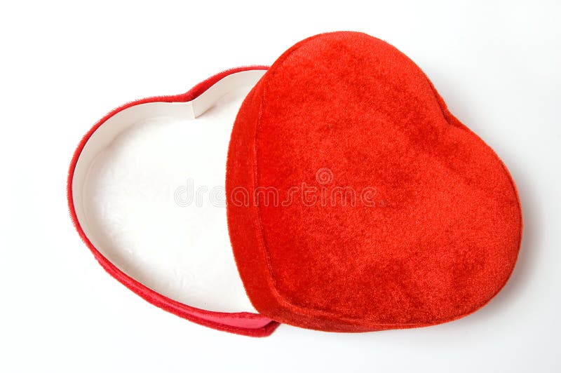 Opened lovely heart shaped box