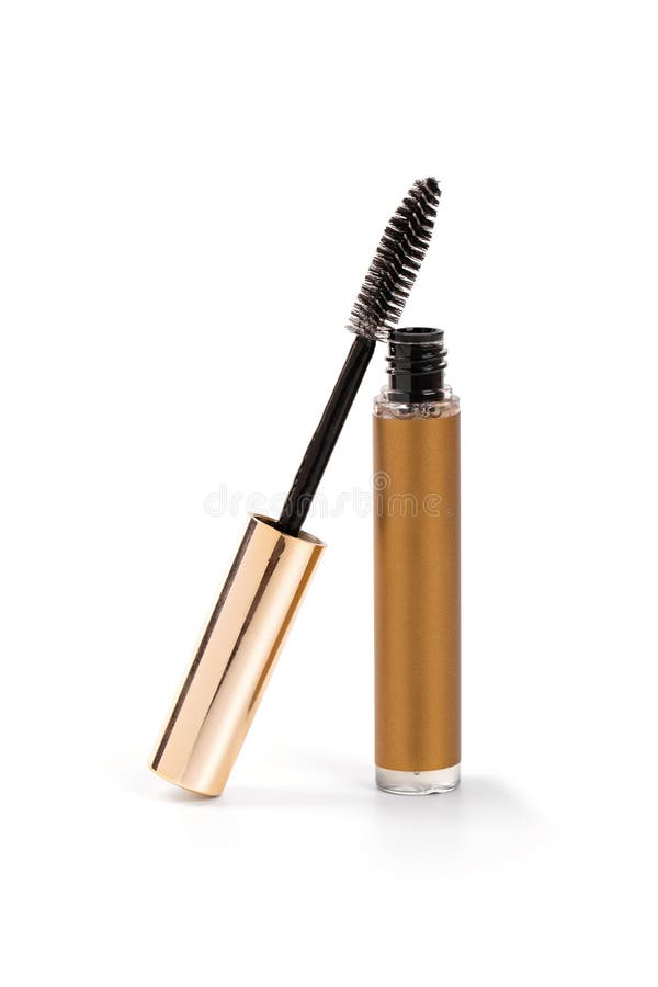Opened Mascara Tube And Wand Islated On White Stock Photo Image of