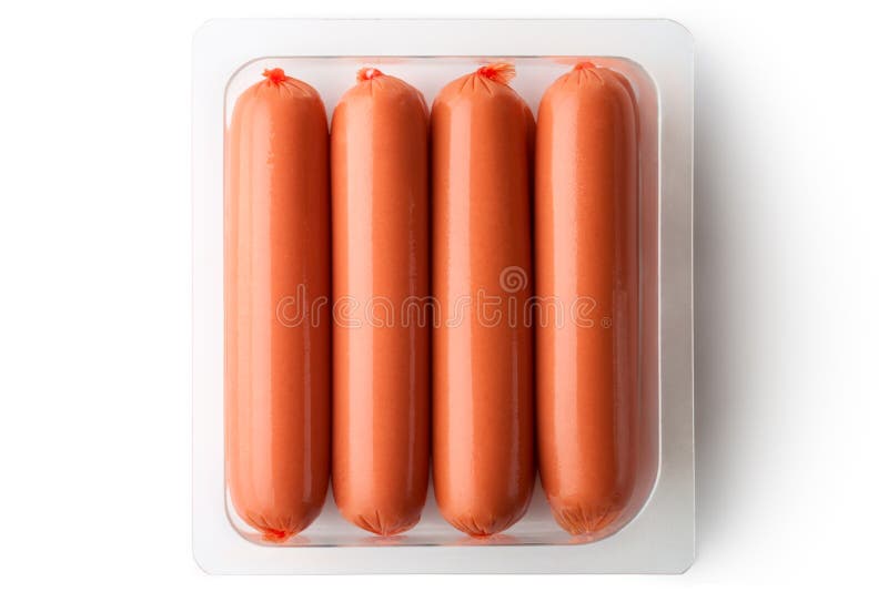 Opened package of sausages stock photo. Image of groceries 21186066