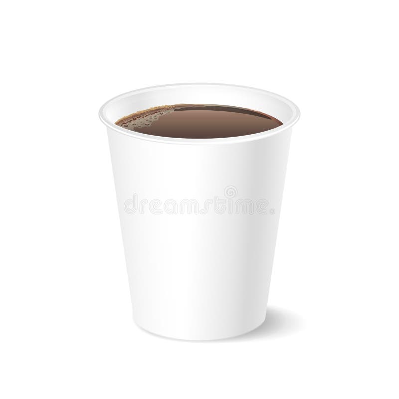 Opened take-out coffee, isolated on a white royalty free illustration