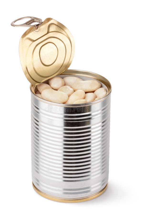 Opened Tin with White Beans Stock Image - Image of fresh, container ...