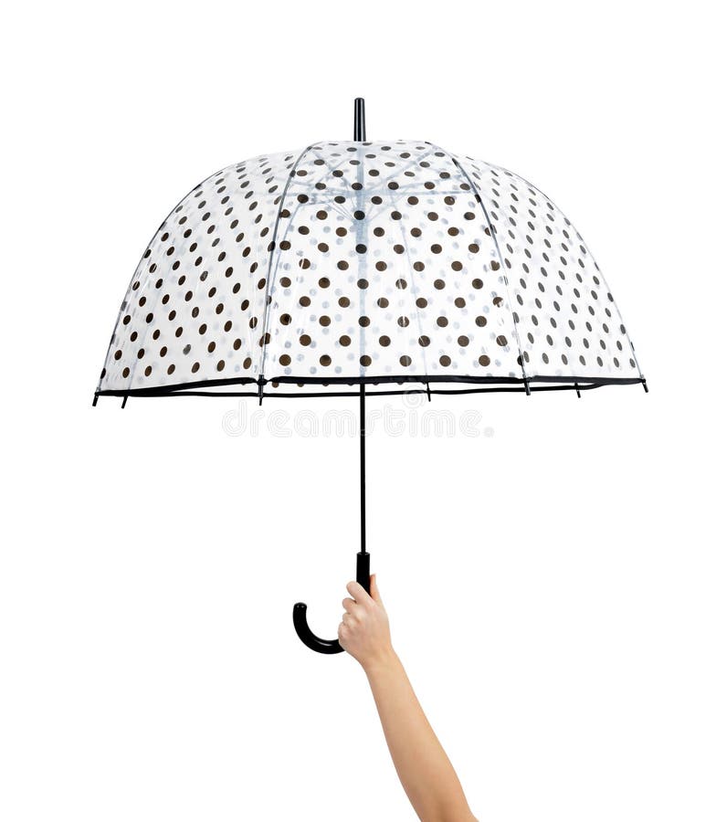 Two Red Umbrella In Hand And Rain Protection. Stock Photo Image of