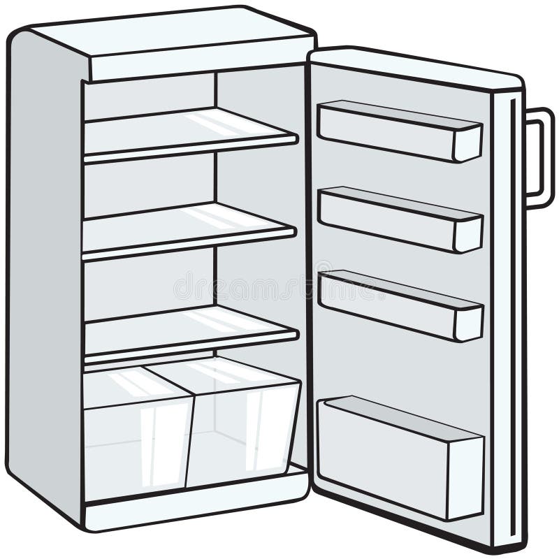 empty fridge clipart