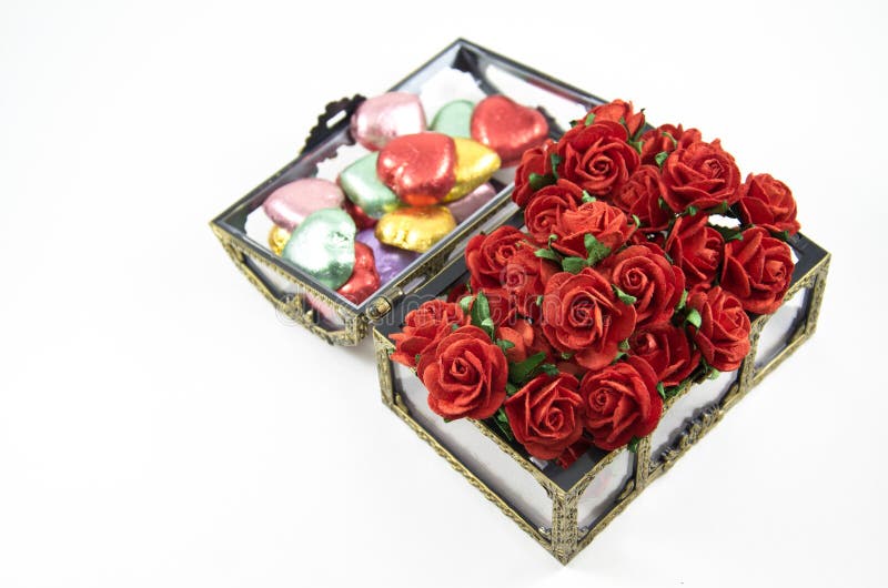 Opening Chocolate Boxes With Roses Stock Image Image of event